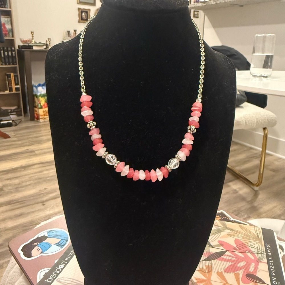 Avon Pink Beaded Necklace